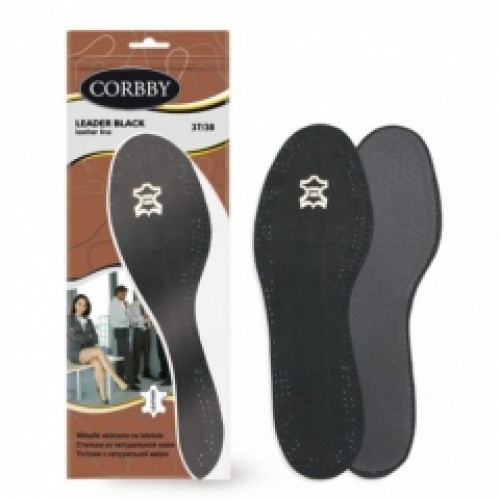 Стельки Corbby - Линия Черная кожа - Leder black, рекомендуется для туфель и модельной обуви - арт.corb1151c упаковка 5 шт